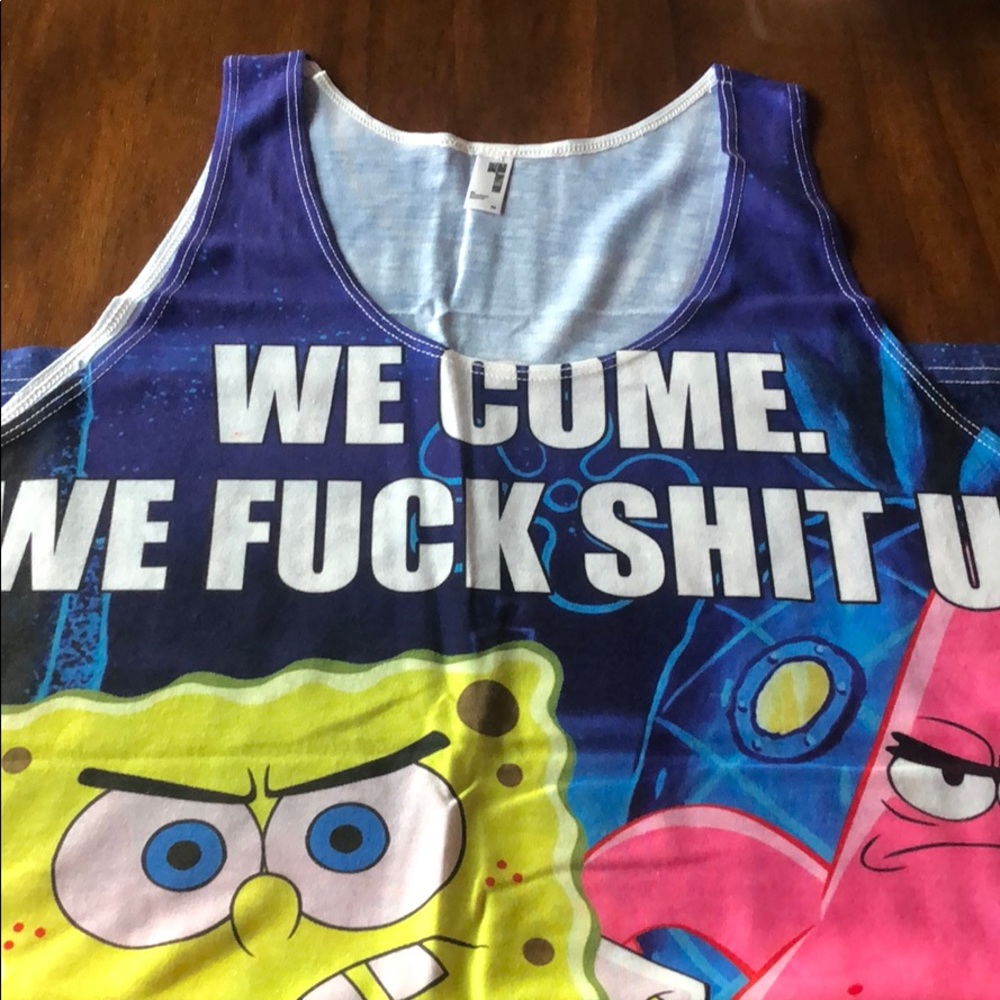 🆕 LET’S RAGE • Men’s Sponge Bob Tank Top (M)